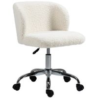 Office Chair, Swivel Chair with Adjustable Height and Wheels - White