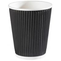Black 12oz Ripple Wall Hot Drink Cup Pack of 500