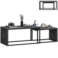 Coffee Tables Set of 2 Nest of Tables for Living Room Dark Grey