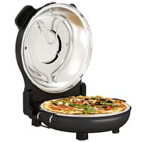 1200W Pizza Oven, Pizza Maker, 5-Min Crisp, Dual Knob Control - Black