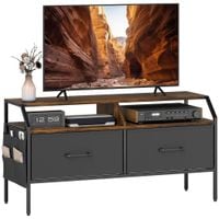 TV Stand Cabinet with 2 Foldable Drawers - Rustic Brown