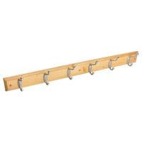 Hook Board x 6 Chrome Hooks 680mm - Pine