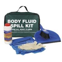 Bodily Fluid Spill Kit In Green Zip Bag Includes Disinfectant Powder Treats Up to 1L - BFK3/HO