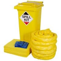 Depot Site Chemical Spill Kit In Yellow Wheelie Bin Treats 120 Litres - CRF120
