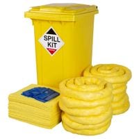 Depot Site Chemical Spill Kit In Yellow Wheelie Bin Treats 240 Litres - CRF240