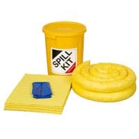 Depot Site Chemical Spill Kit In Yellow Drum Treats 35 Litres - CRF3