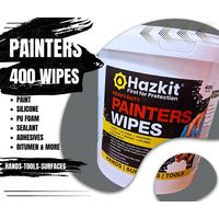 Pack of 400 Painterz Wipes Hands Tools Surfaces Tough on Paint Caulk Silicon Adhesives and More - PWS400