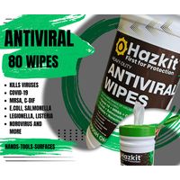 Multipack x 80 Wipes Everyday Antiviral Anti-Bacterial Antifungal Wipes Safe on Hands Machinery Surfaces - AVW80/6
