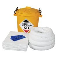 Depot Site Oil and Fuel Spill Kit In Yellow Drum Treats 65 Litres - ORF90