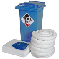 Depot Site Oil and Fuel Spill Kit In Yellow or Blue Wheelie Bin Treats 120 Litres - ORF120B