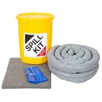 Depot Site General Purpose Spill Kit In Yellow Drum Treats 30 Litres - GSK3