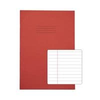 Exercise Book 80 Page A4 8mm Ruled Red Contract (Pack of 50)