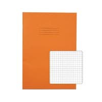 Exercise Book 80 Page A4 5mm Squares Orange Contract (Pack of 50)