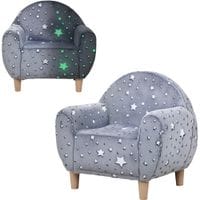 Kids Armchair, Glow In The Dark Chair for Bedroom - Grey