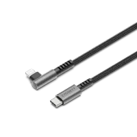 1m Unite Right Angle Lightning To USB-C Black Cable