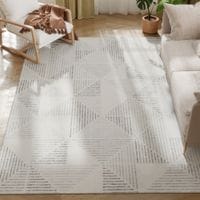 Non-Slip -Large Rug for Living Room 230 x 160 cm -Grey 230W x 160D x 0.7H cm