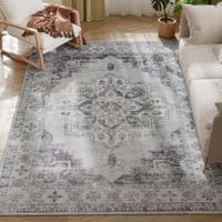 Flannel Non-Slip Washable Rug for Living Room 230 x 160 cm -Grey 230W x 160D x 0.5H cm