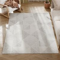 Non-Slip -Large Rug for Living Room 170 x 120 cm -Grey 170L x 120W x 0.7T cm