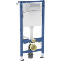 Duofix Element for Wall-hung WC, 112 cm, with Alpha Concealed Cistern 12 cm, 6/3 Litres, Alpha01 Flush Plate, -Square 458.040.21.2