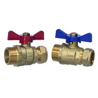 Thermoboard Underfloor Heating Composite Manifold Isolating Valves 22mm 2 Pack