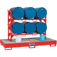 Metal Barrel Rack Horizontal -Storage Up 3 Drums 208 -L Pallet Mod. 8565 - 8568