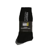 3 Pack Work Sock 3 Pairs per Pack 68% Cotton 16% Acrylic 14% Polyester 2% Elastane RG287MBLK6/11