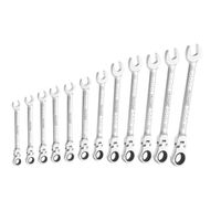 Flexible Head Ratchet Spanner Set 12 Piece - BRIE111102B