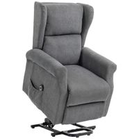 Power Lift Chair Fabric Recliner Armchair with Remote Charcoal Grey