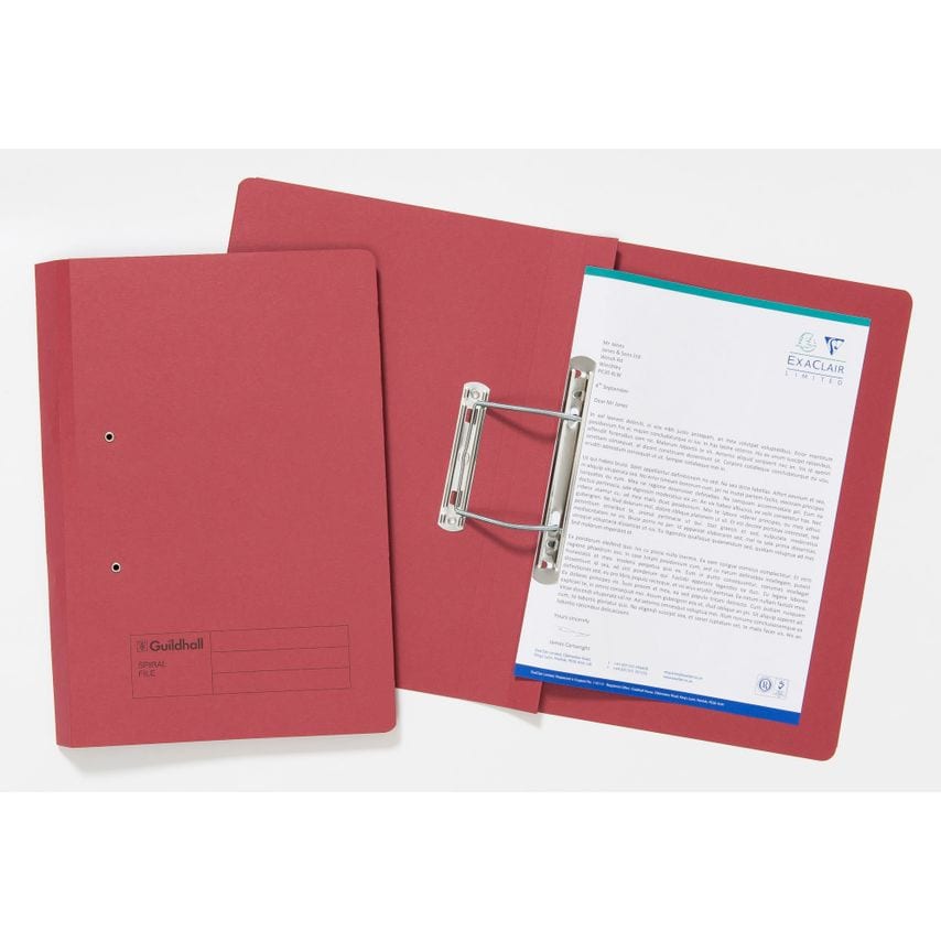 Guildhall Guildhall Spring Transfer File Manilla Foolscap 285gsm Red (Pack 25)