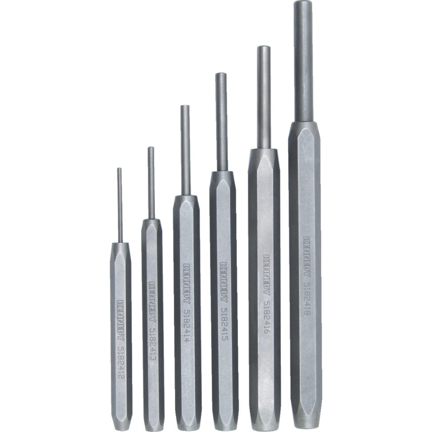 Kennedy Standard Inserted Pin Punches 6Pce Set KE at Zoro