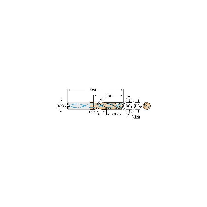 Sandvik Coromant R841125030A1A 1220 Delta C Drill