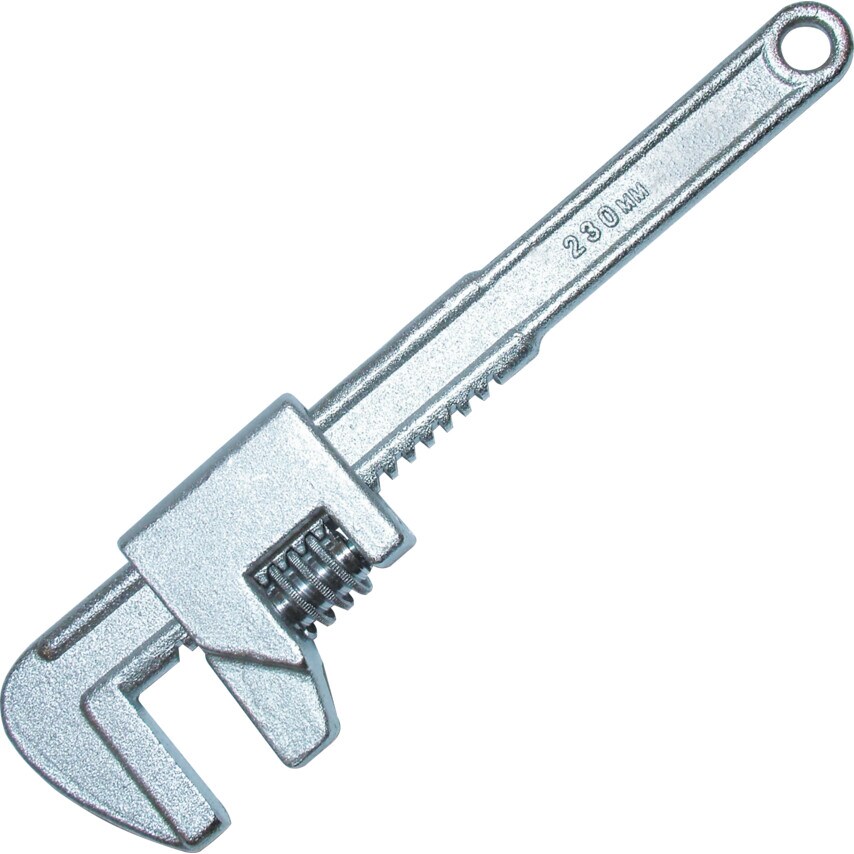 Adjustable Spanner, Chrome Vanadium Steel, 9in./230mm Length, 68mm Jaw Capacity
