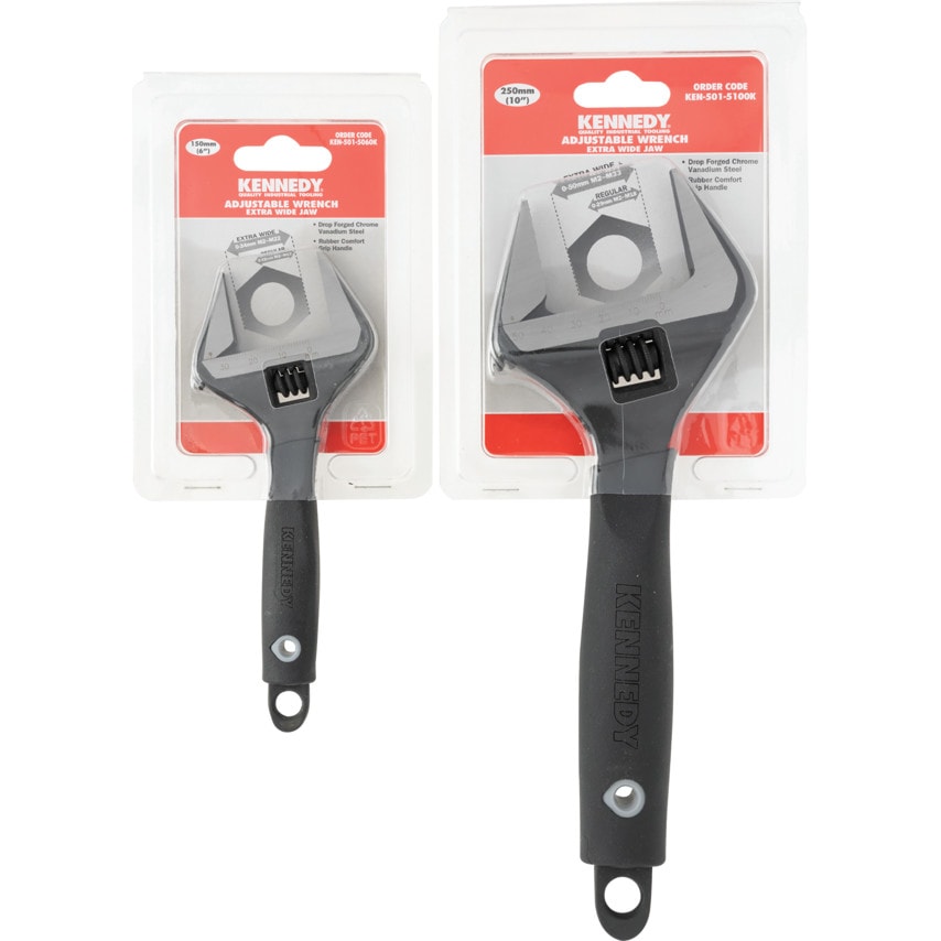 Kennedy Wide Jaw Adjustable Spanner Set, Steel, Se at Zoro