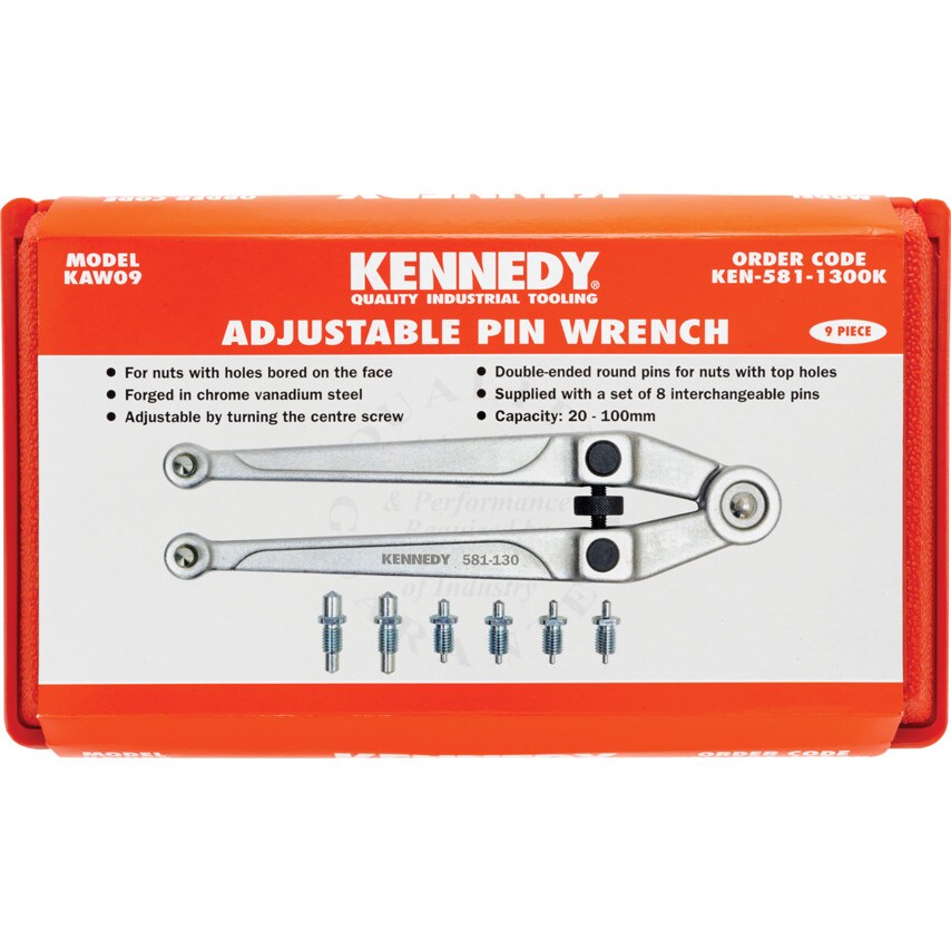 Kennedy Adjustable Pin Spanner, Steel, 255MM Lengt at Zoro