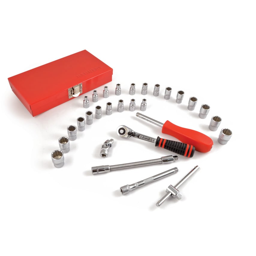 KennedyPro Mini MM/AF Socket Set 1/4" Sq Dr 29Pc at Zoro
