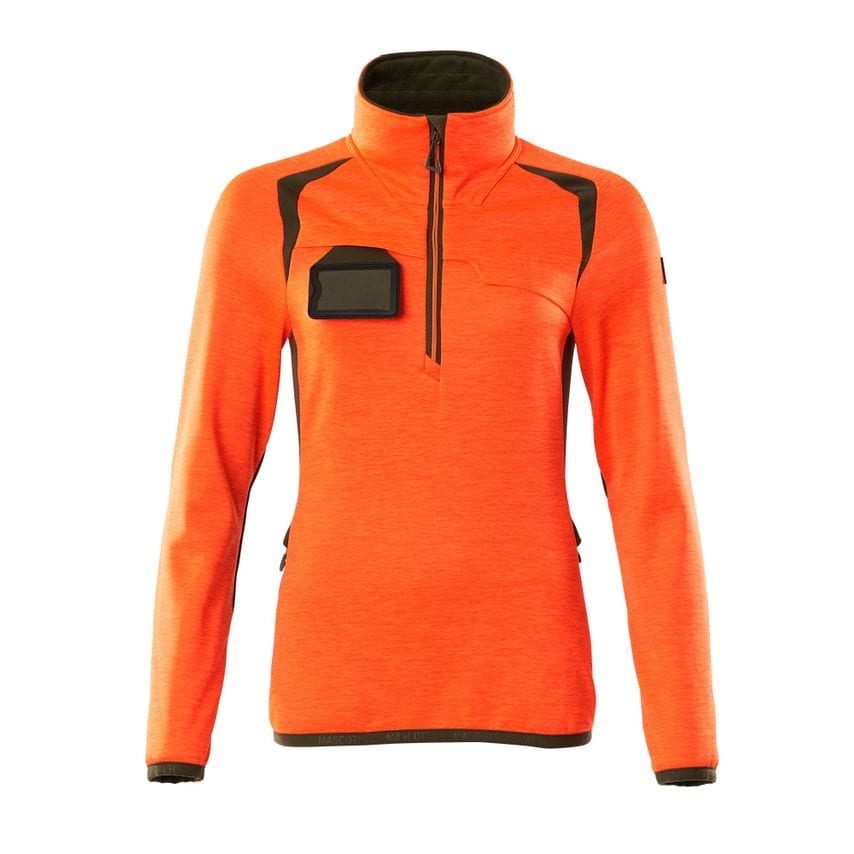 Mascot 19353-316 Women's Accelerate Safe Fleece Jumper with Half ZIP - Hi-vis Or