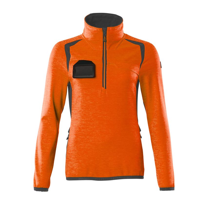 Mascot 19353-316 Women's Accelerate Safe Fleece Jumper with Half ZIP - Hi-vis Or