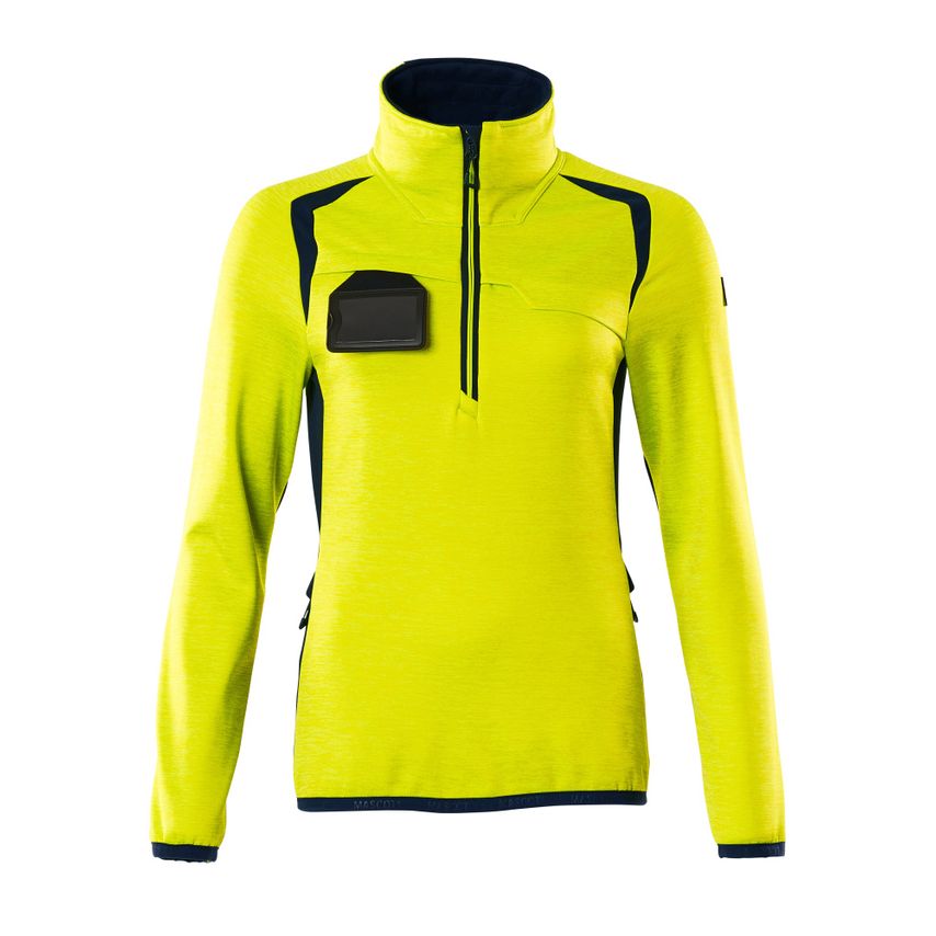 Mascot 19353-316 Women's Accelerate Safe Fleece Jumper with Half ZIP - Hi-vis Ye