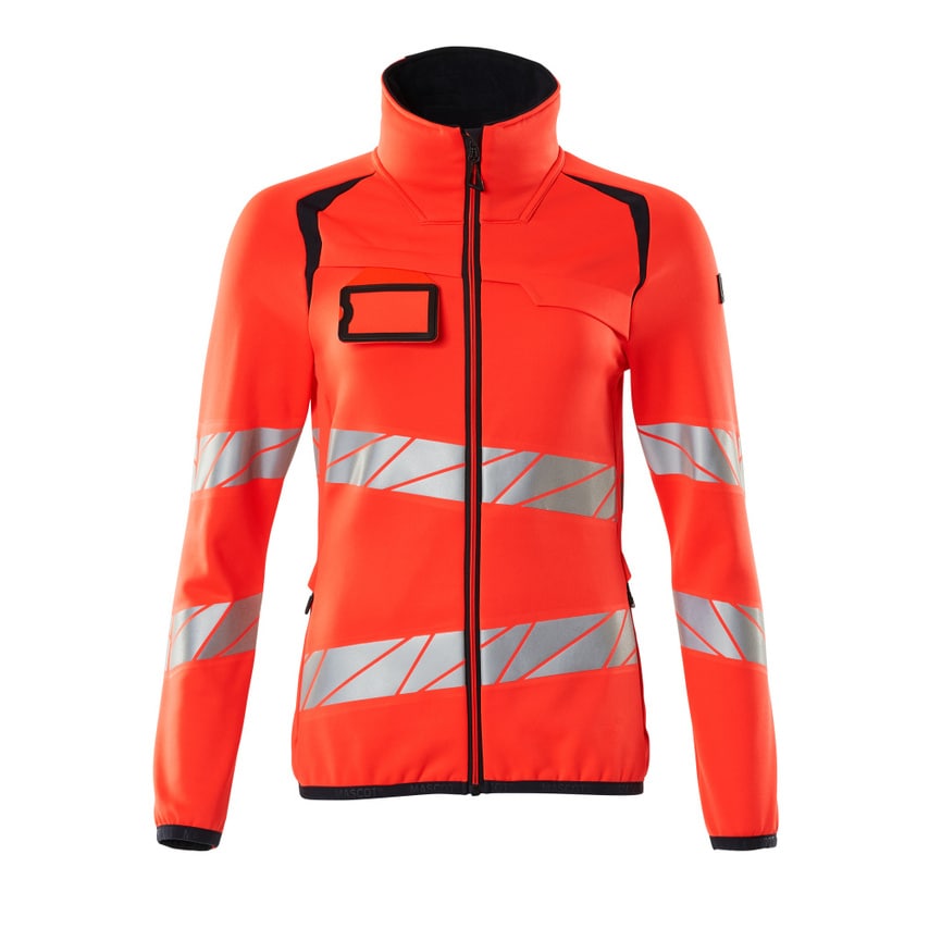Mascot 19153-315 Women's Accelerate Safe Fleece Jumper with Zipper - Hi-vis Red/