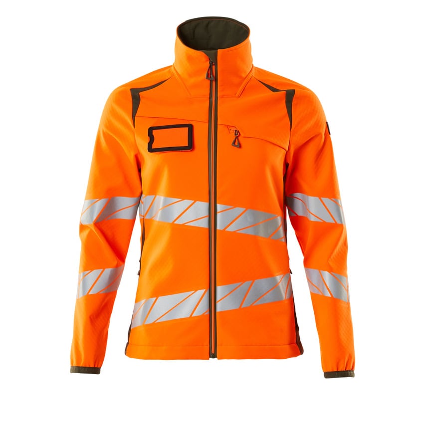 Mascot 19012-143 Women's Accelerate Safe Softshell Jacket - Hi-vis Orange/Moss G