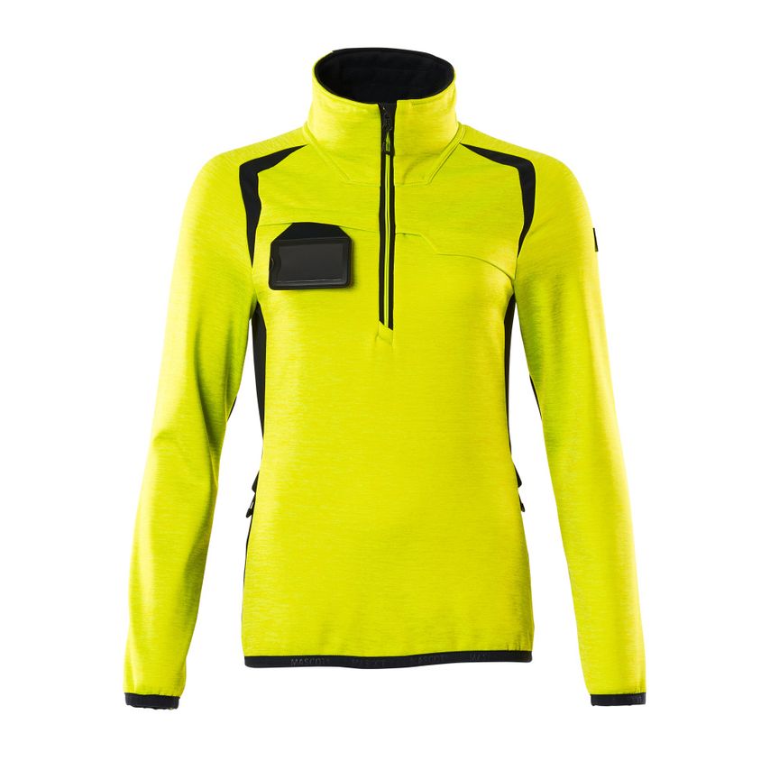 Mascot 19353-316 Women's Accelerate Safe Fleece Jumper with Half ZIP - Hi-vis Ye