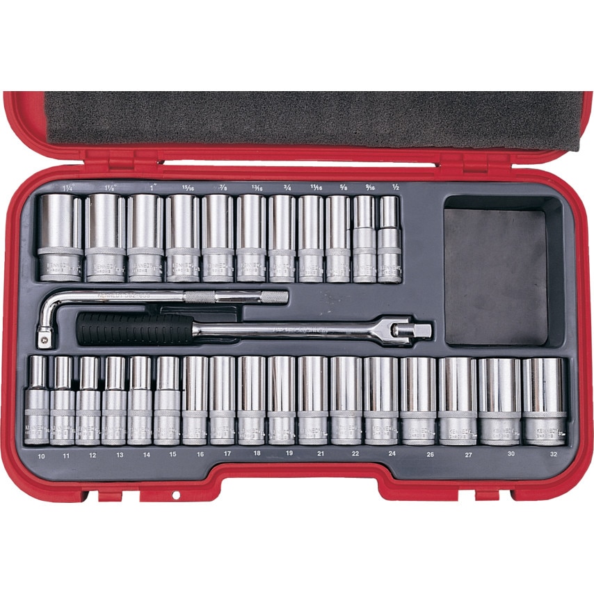 KennedyPro Met/Af Deep Socket Set 30 Pc 1/2" Sq D at Zoro