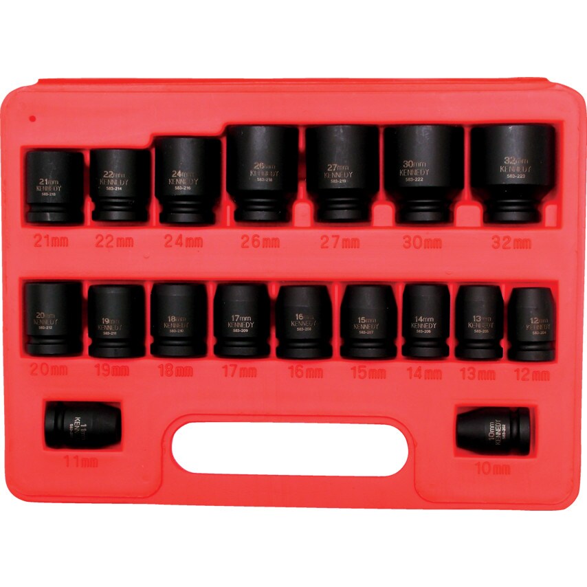Kennedy PM18M 18Pce 1/2" Sq Dr Impact Socket Set at Zoro
