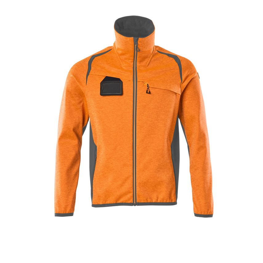 Mascot 19403-316 Accelerate Safe Fleece Jumper with Zipper - Hi-vis Orange/Dark