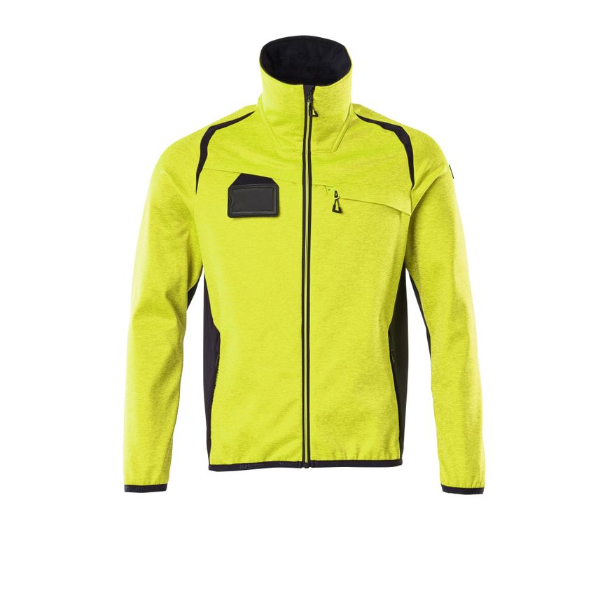 Mascot 19403-316 Accelerate Safe Fleece Jumper with Zipper - Hi-vis Yellow/Black
