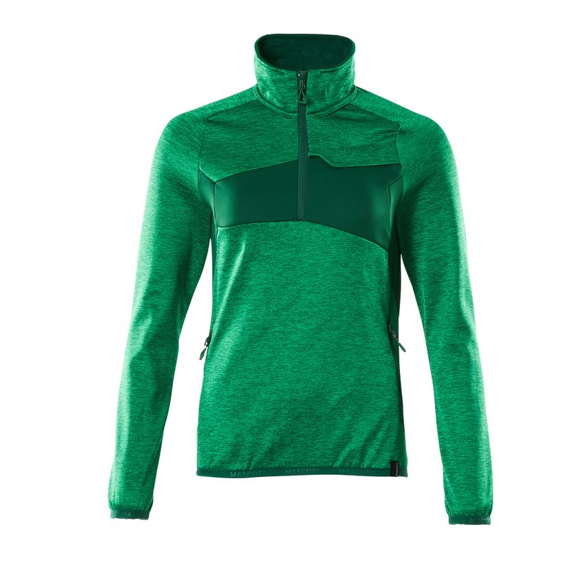 Mascot 18053-316 Women's Accelerate Fleece Jumper with Half ZIP - Grass Green/Gr