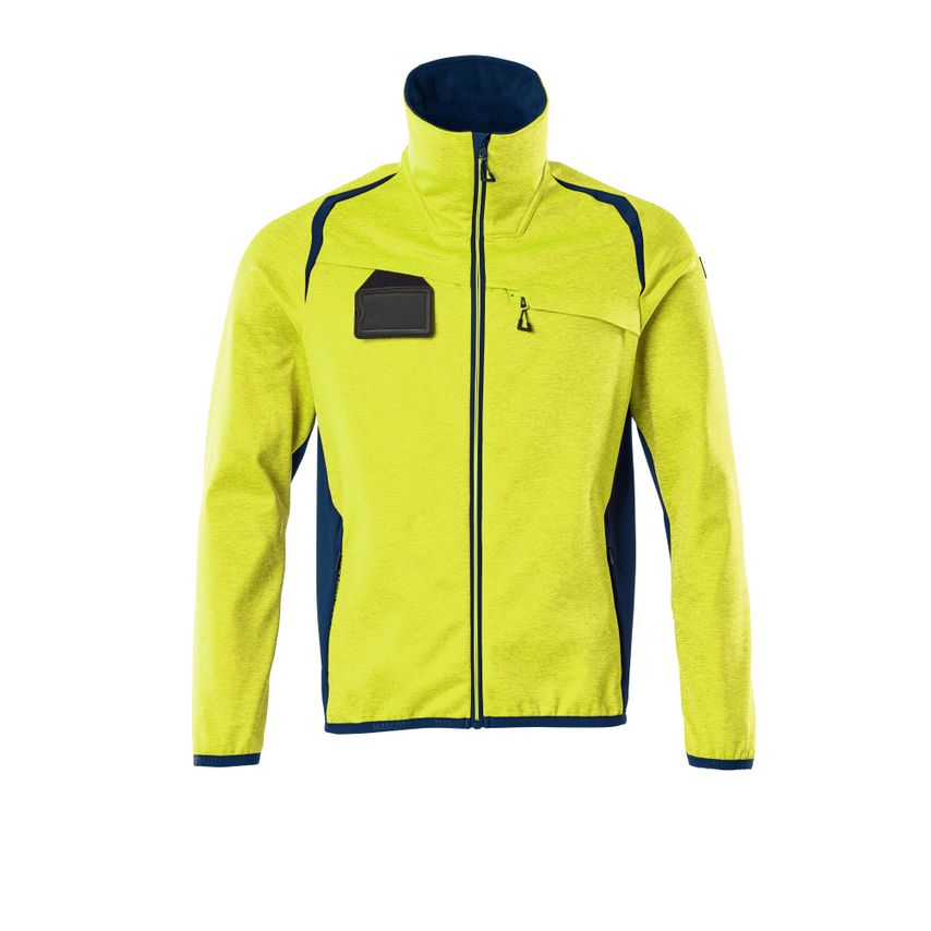Mascot 19403-316 Accelerate Safe Fleece Jumper with Zipper - Hi-vis Yellow/Dark