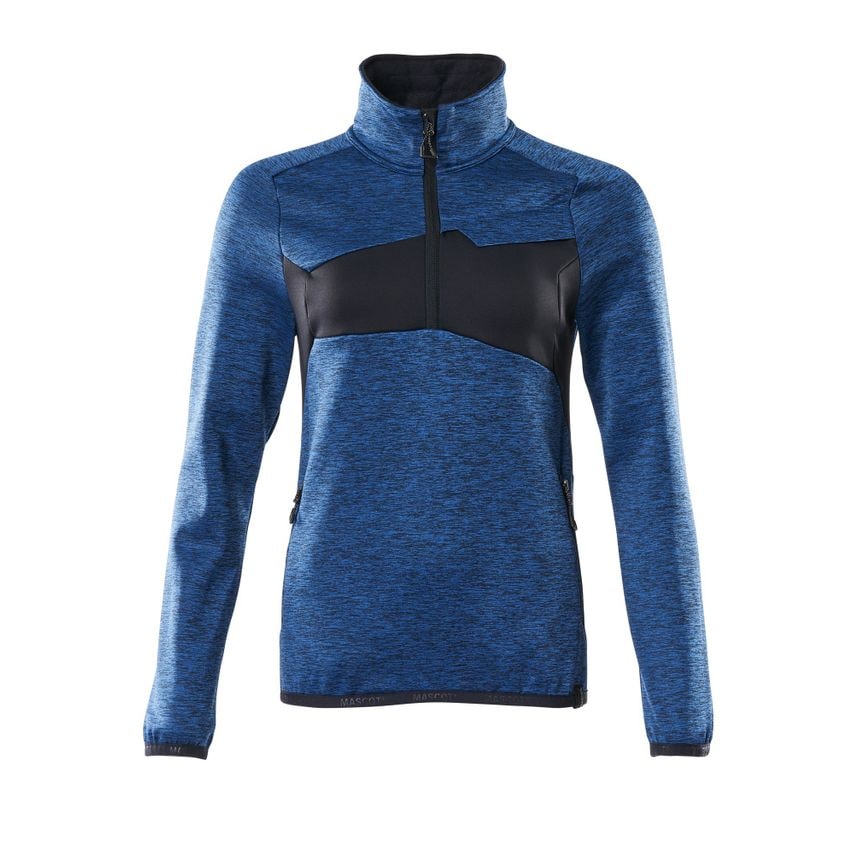 Mascot 18053-316 Women's Accelerate Fleece Jumper with Half ZIP - Azure Blue/Dar