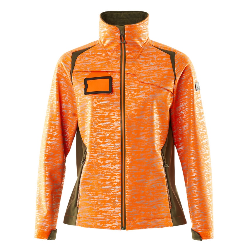 Mascot 19212-291 Women's Accelerate Safe Softshell Jacket - Hi-vis Orange/Moss G