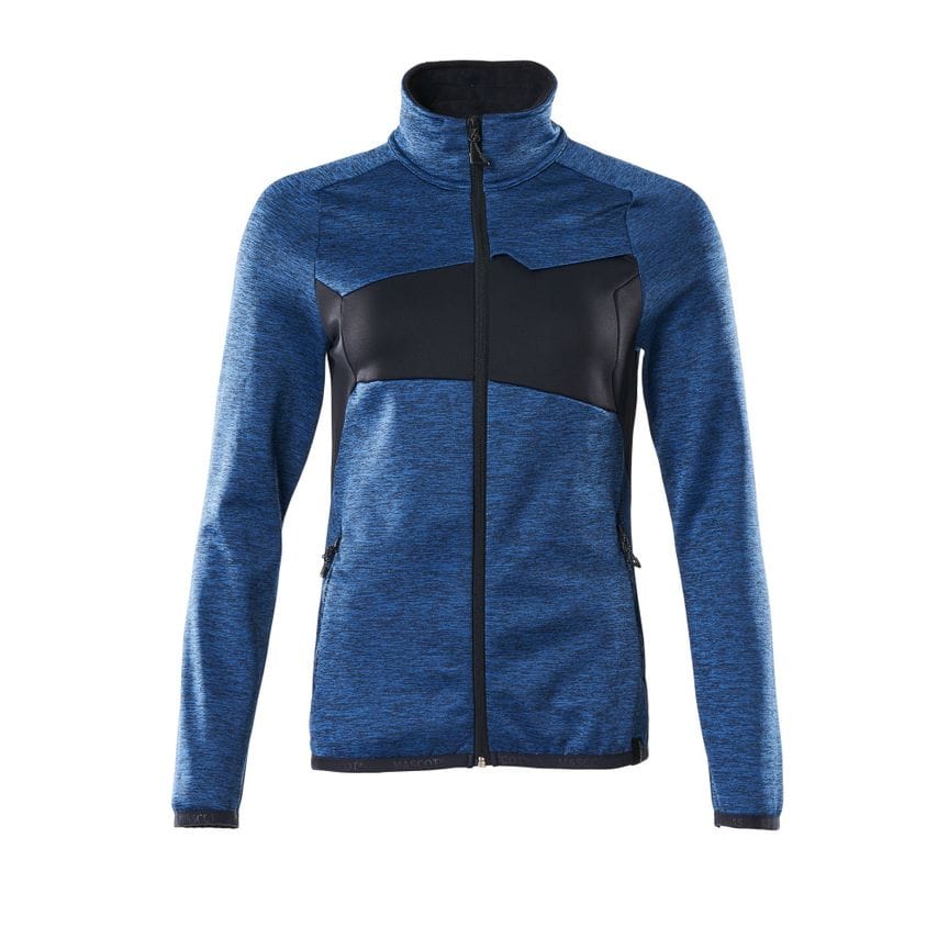 Mascot 18153-316 Women's Accelerate Fleece Jumper with Zipper - Azure Blue/Dark